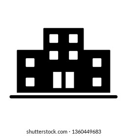 Hotel Building Icon. Simple flat pictogram for business, marketing, internet concept. Trendy modern vector symbol for web site design or mobile app. - Vector
