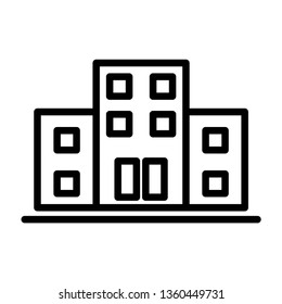 Hotel Building Icon. Simple flat pictogram for business, marketing, internet concept. Trendy modern vector symbol for web site design or mobile app. - Vector