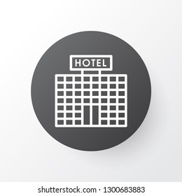 Hotel building icon symbol. Premium quality isolated resort development element in trendy style.