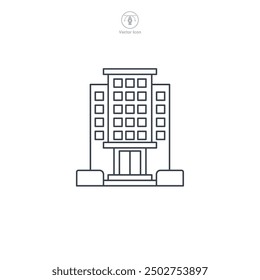 Hotel building icon symbol vector illustration isolated on white background