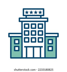 hotel building icon vector design template in white background