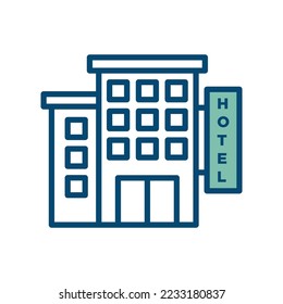 hotel building icon vector design template in white background