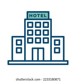 hotel building icon vector design template in white background