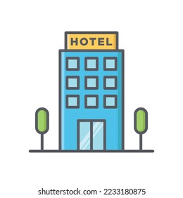hotel building icon vector design template in white background
