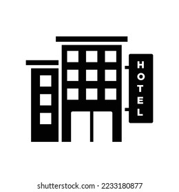 hotel building icon vector design template in white background