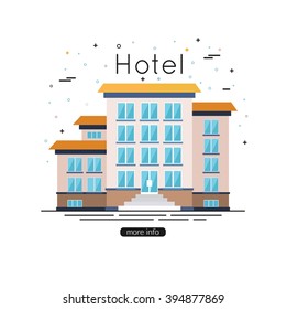 Hotel Building Icon. Vector Eps 10 Format.