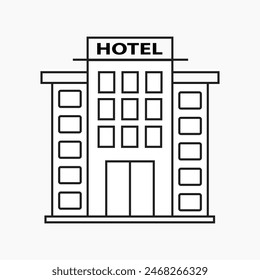 hotel edificio icono Ilustración vectorial