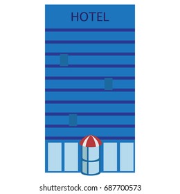 Hotel building icon, vector illustration flat style design isolated on white. Colorful graphics