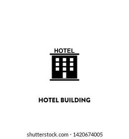 hotel building icon vector. hotel building sign on white background. hotel building icon for web and app