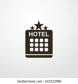 hotel building icon. vector sign symbol on white background