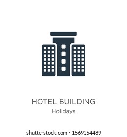 Hotel building icon vector. Trendy flat hotel building icon from holidays collection isolated on white background. Vector illustration can be used for web and mobile graphic design, logo, eps10