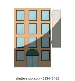 hotel building isolated icon