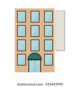 hotel building isolated icon