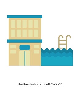 hotel building isolated icon