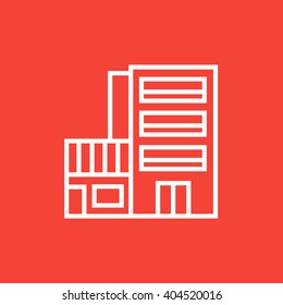 Icono de la línea de construcción del hotel.