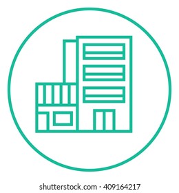 Hotel building line icon.