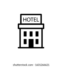hotel  building line icon design vector template