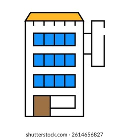 hotel building line icon vector. hotel building sign. isolated symbol illustration