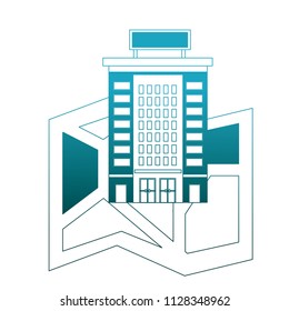 hotel building on navigation map location