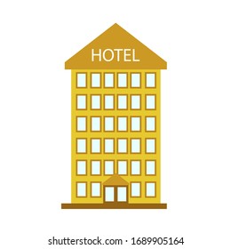 Hotel building on white background. Vector illustration EPS 10.