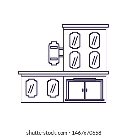 hotel building place isolated icon