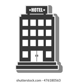 hotel building place property commercial service vector illustration