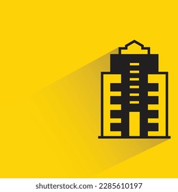 hotel building with shadow on yellow background