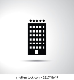 Hotel building sign flat icon