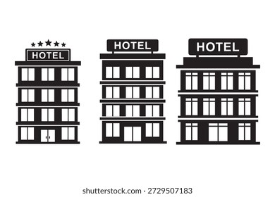 Silueta del edificio del hotel Vector