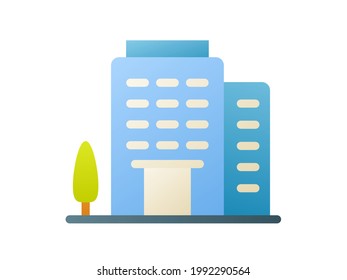 hotel building single isolated icon with smooth style