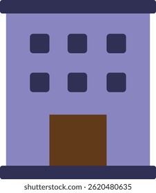 Hotel Building Travel Icon Vector Flat Illustration