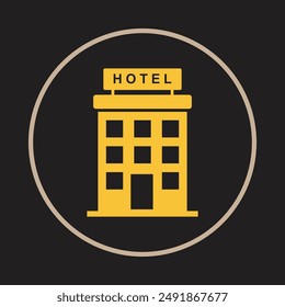 Hotel building trendy icon awesome abstract vector illustration colorful artwork design