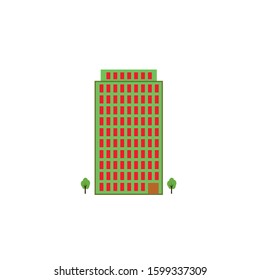 Hotel building with two trees