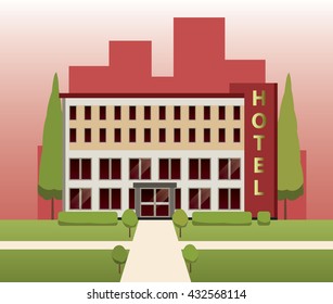 Hotel building vector design