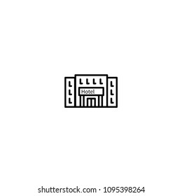 Hotel building vector icon