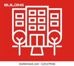 HOTEL BUILDING VECTOR ICON 