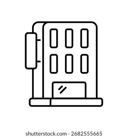 Ilustración de stock de concepto de icono de Vector de edificio de hotel