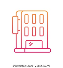 Ilustración de stock de concepto de icono de Vector de edificio de hotel