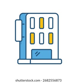 Ilustración de stock de concepto de icono de Vector de edificio de hotel