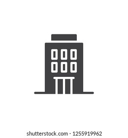 Hotel building vector icon. filled flat sign for mobile concept and web design. Residential building simple solid icon. Symbol, logo illustration. Pixel perfect vector graphics