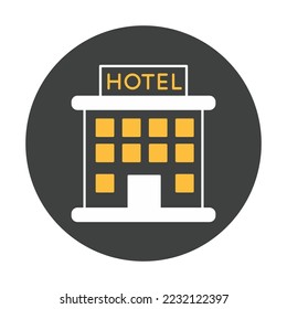 Hotel building Vector Icon fully editable

