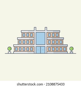 Icono de vector de construcción de hotel
