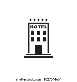 Hotel building vector icon isolated on white background