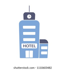 Hotel building vector icon isolated