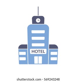 Hotel building vector icon isolated.