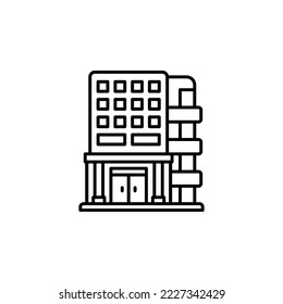 hotel building vector icon. real estate icon outline style. perfect use for logo, presentation, website, and more. simple modern icon design line style