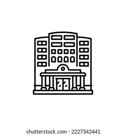 hotel building vector icon. real estate icon outline style. perfect use for logo, presentation, website, and more. simple modern icon design line style