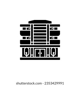icono del vector de construcción de hotel. estilo sólido de icono inmobiliario. uso perfecto para logotipo, presentación, sitio web y más. diseño simple de iconos moderno estilo glifo