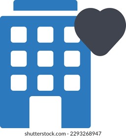 edificio de hotel Ilustración vectorial sobre un fondo transparente.Símbolos de calidad premium.Icono vector glifos para concepto y diseño gráfico.