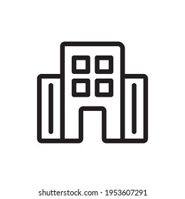 Icono de contorno del vector de construcción del hotel. Archivo EPS 10. Símbolo de hotel y servicios